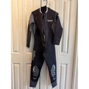 Cressi Bahia Flex 2.5mm Men Wetsuit Full Body Front Zip Black Grey Large NWT